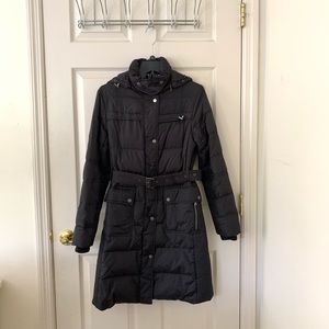Larry Levine Down Filled Long Black Puffer Coat